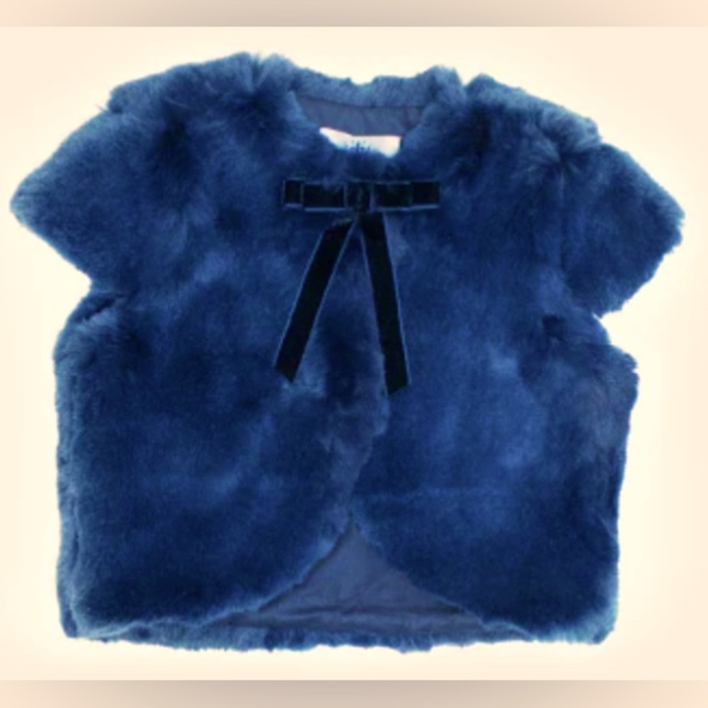 Navy Katherine Faux Fur Jacket
